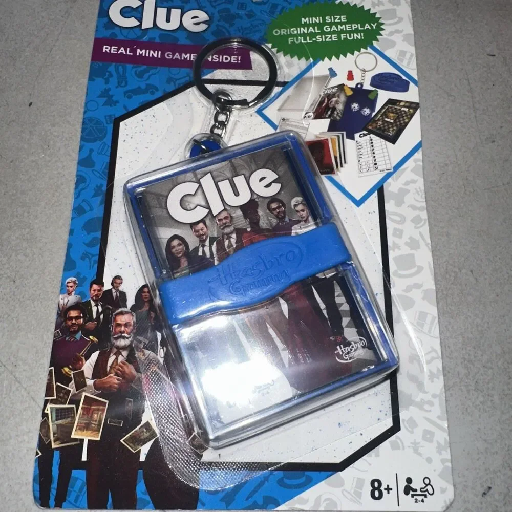 Hasbro Gaming Clue Keychain Game Mini Original Gameplay Full Size Fun NEW